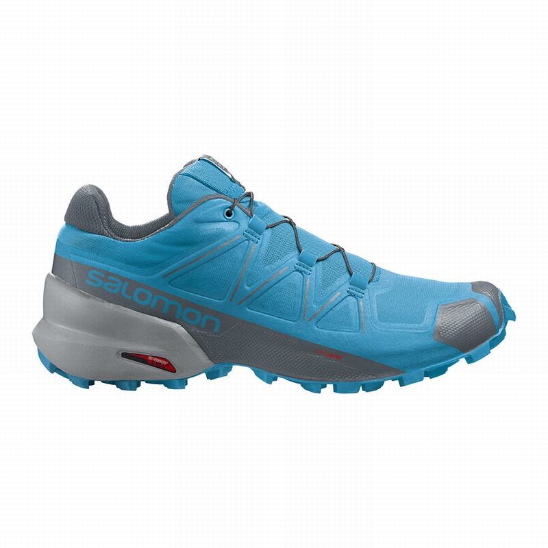 Salomon Israel SPEEDCROSS 5 - Mens Trail Running Shoes - Blue (ENWX-09645)